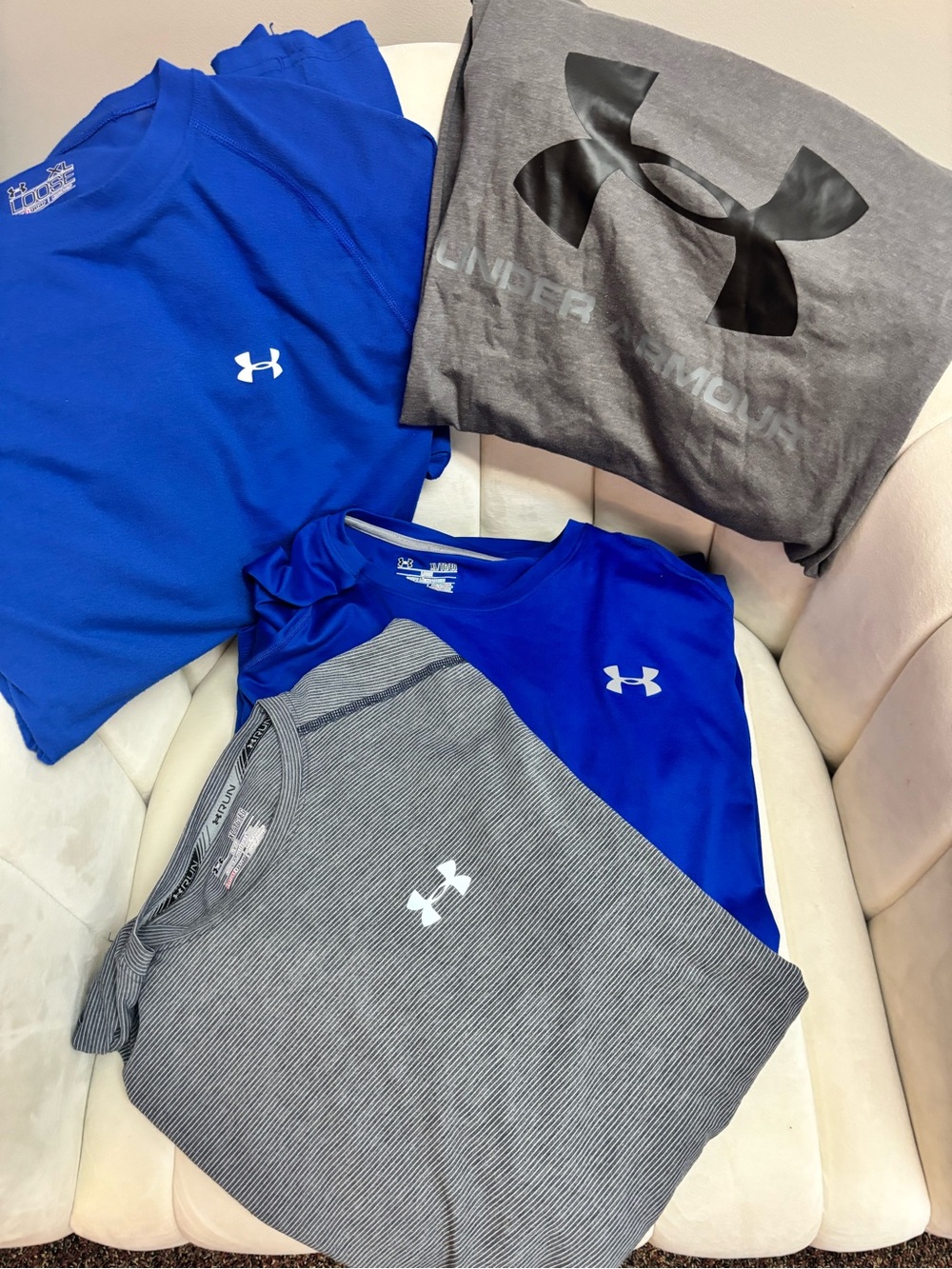 Under Armour Men's Athletic Tees - Royal Blue & Heather Gray